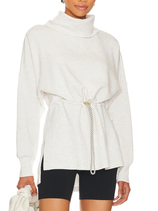 Varley Tops - Varley Freya cinch-waist sweatshirt Ivory Small
